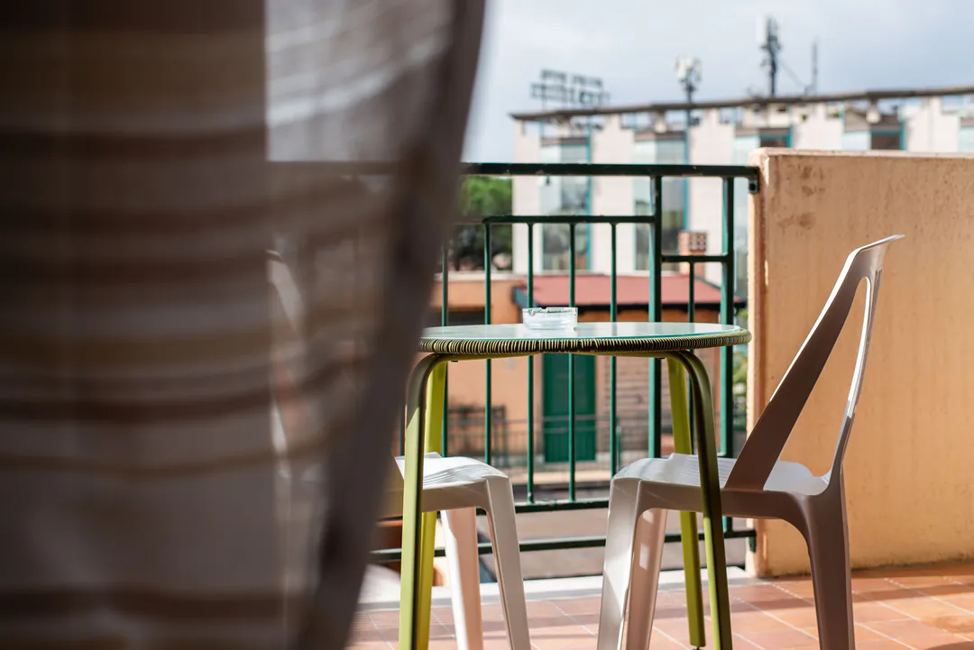 The balcony overlooking the neighbourhood